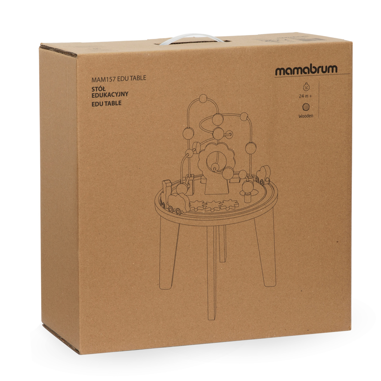 Ξύλινο στρογγυλό εκπαιδευτικό τραπέζι με μαγνητικό τρένο και εκτοξευτή χαντρών