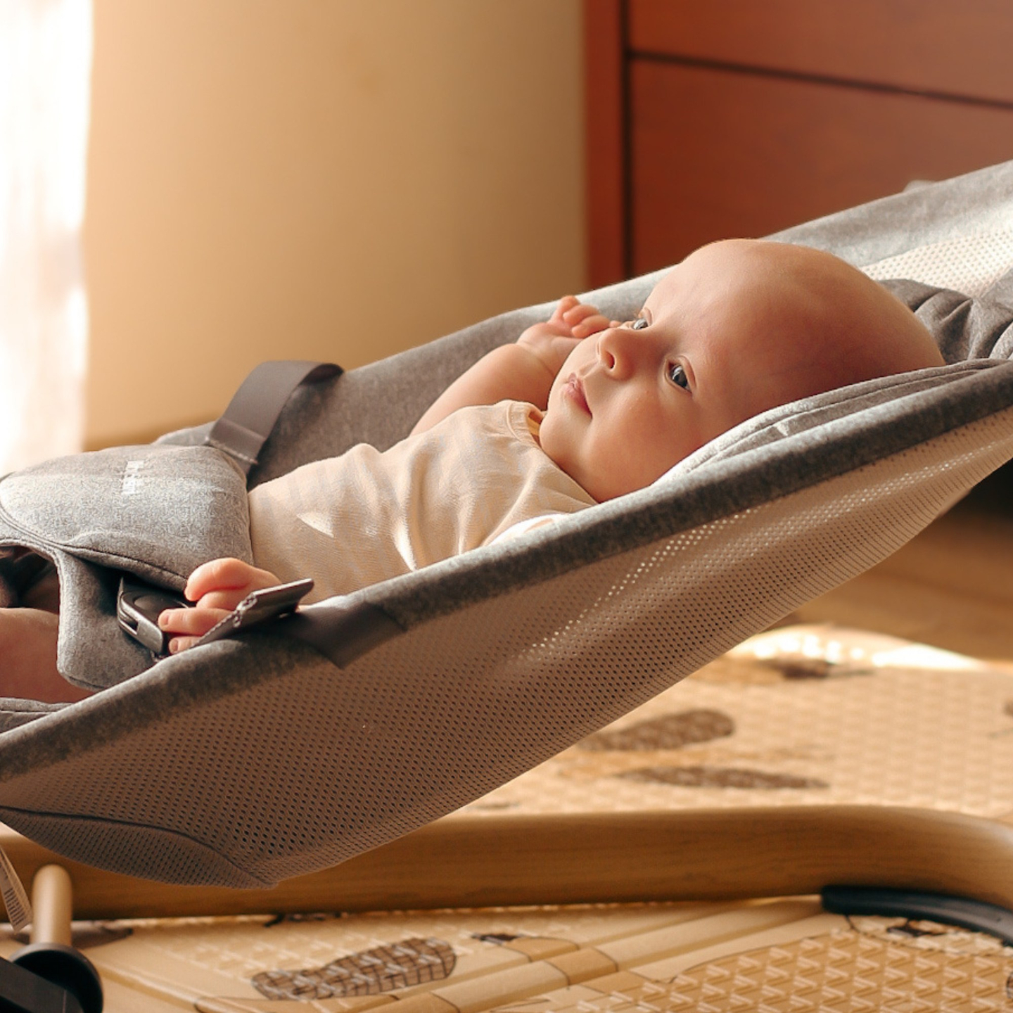 Καρέκλα κουνιστή 2 σε 1 Moby-System LILY - γκρι