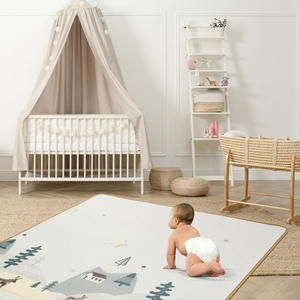 Στρώμα αφρού διπλής όψης XXL - ρολό 1 CM (δάσος και βουνά)