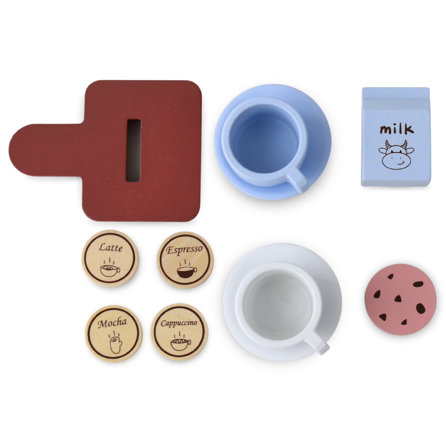 Ξύλινη μηχανή καφέ με κάψουλα - καφετέρια με αξεσουάρ