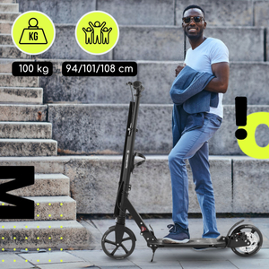 Δίκυκλο σκούτερ για νέους ενήλικες - με αμορτισέρ - HyperMotion Skyline - μαύρο, αλουμίνιο - 100kg