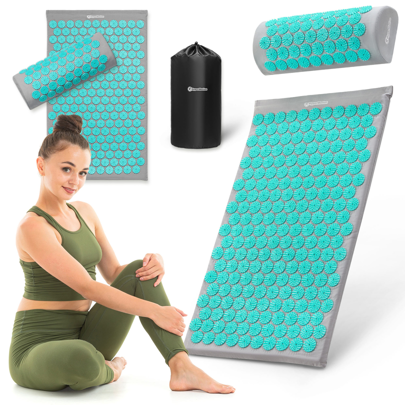 Στρώμα πιεσοθεραπείας με μαξιλάρι και κάλυμμα - 72 cm HyperMotion γκρι-μέντα