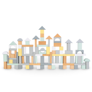 Ξύλινα τουβλάκια παστέλ - σετ 100 XL τεμαχίων