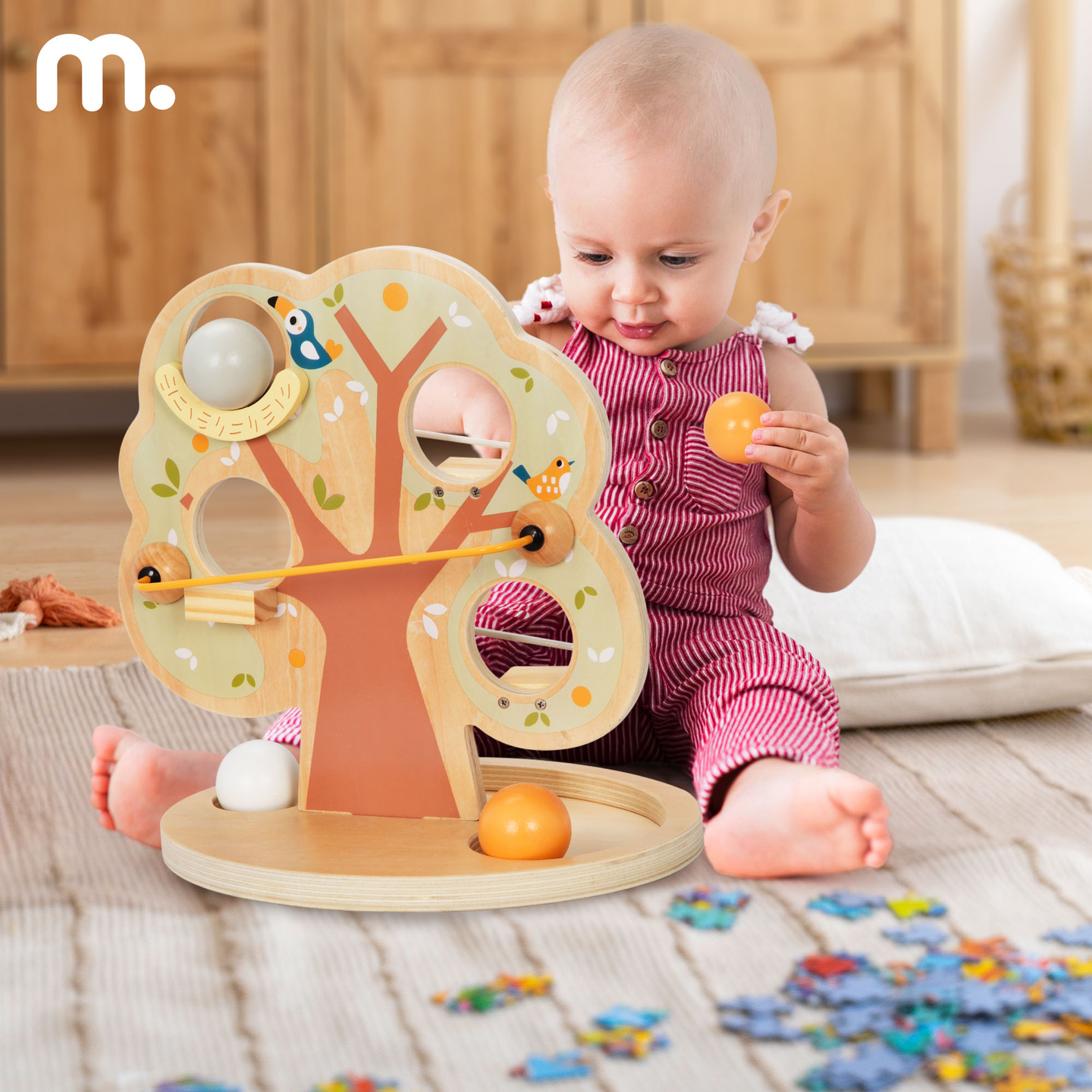 Ξύλινη πίστα με μπάλα - Πράσινο δέντρο