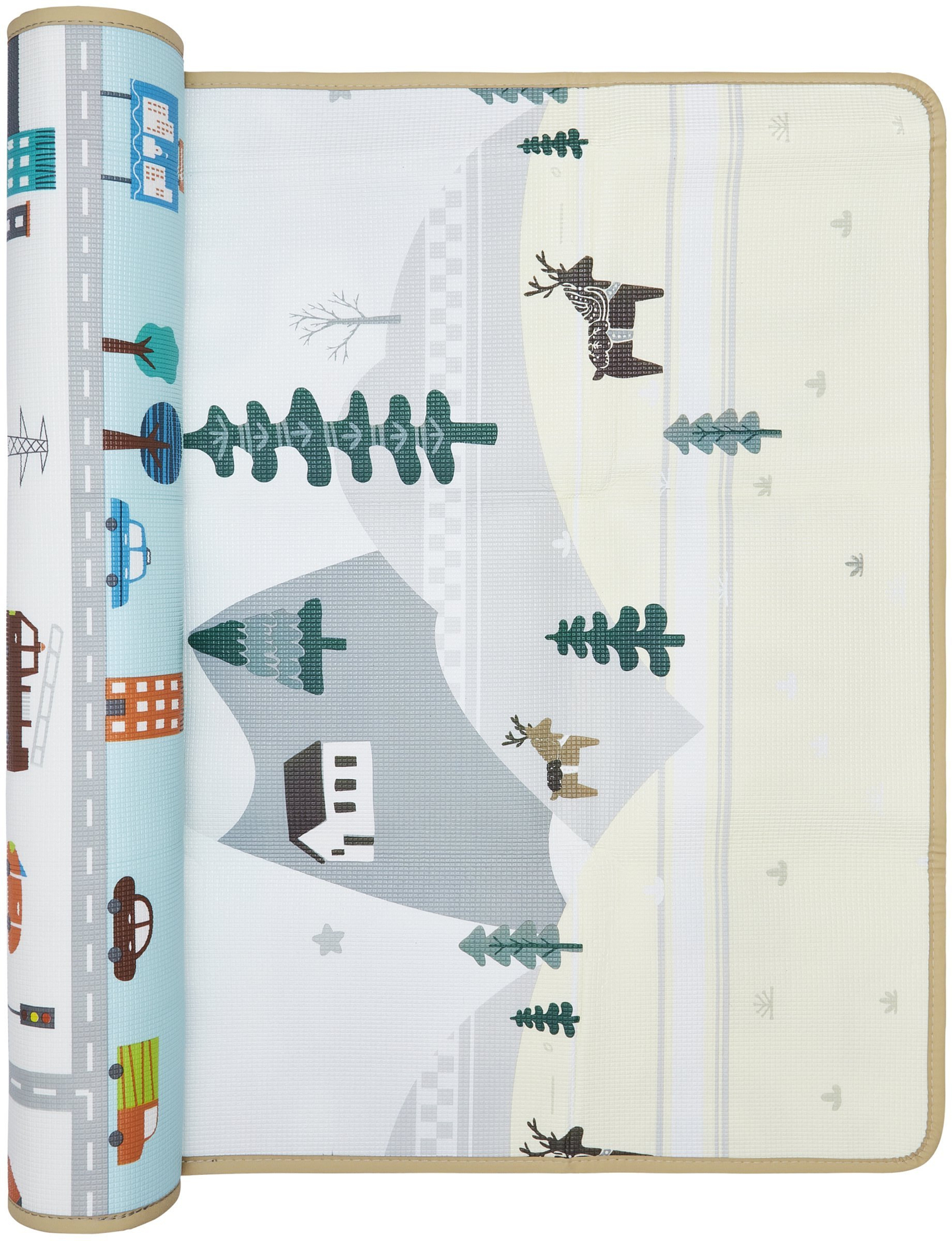 Στρώμα αφρού διπλής όψης - παραμυθένια / χειμερινή πόλη