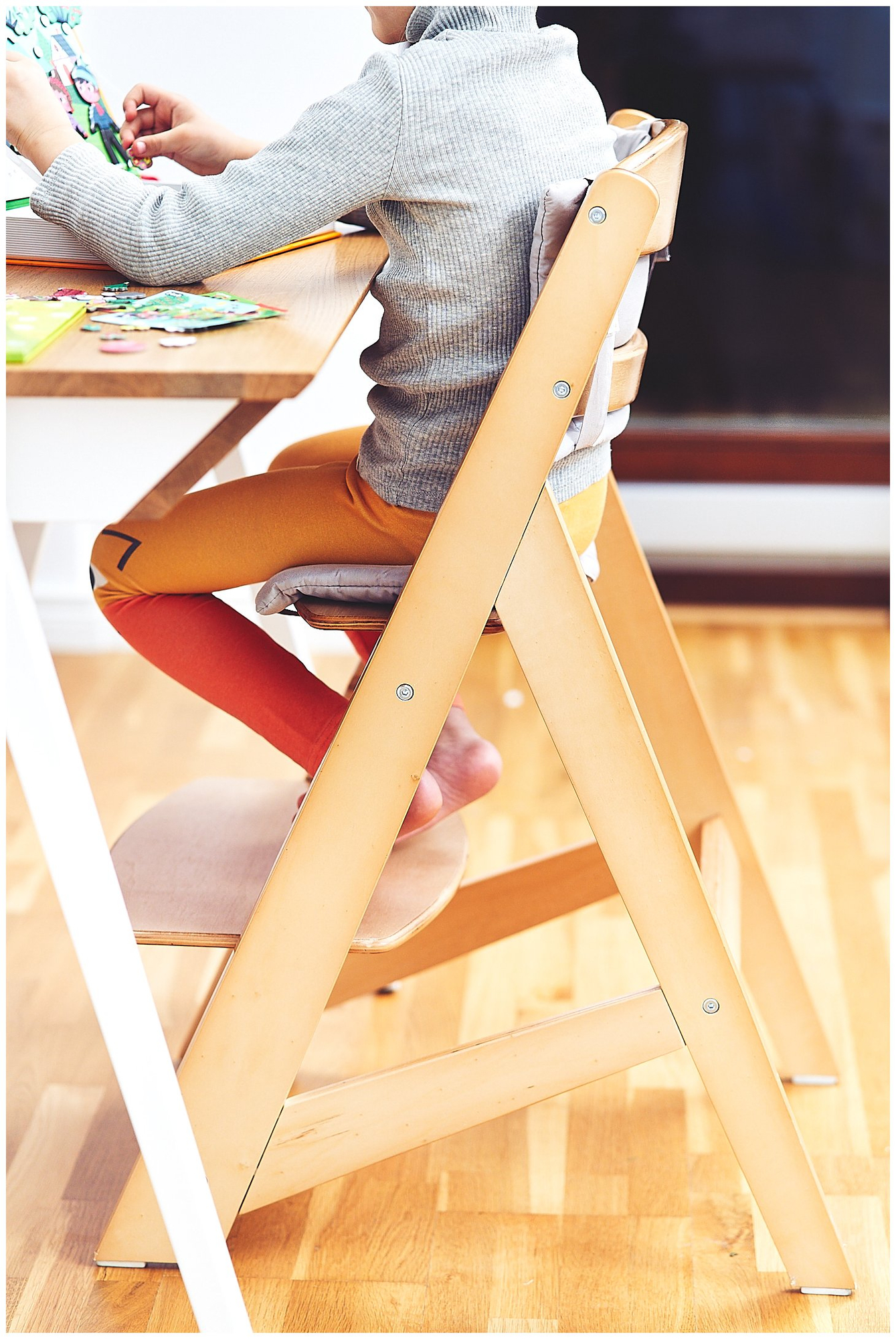 Ξύλινη καρέκλα σίτισης Moby-System WOODY - φυσικό χρώμα ξύλου