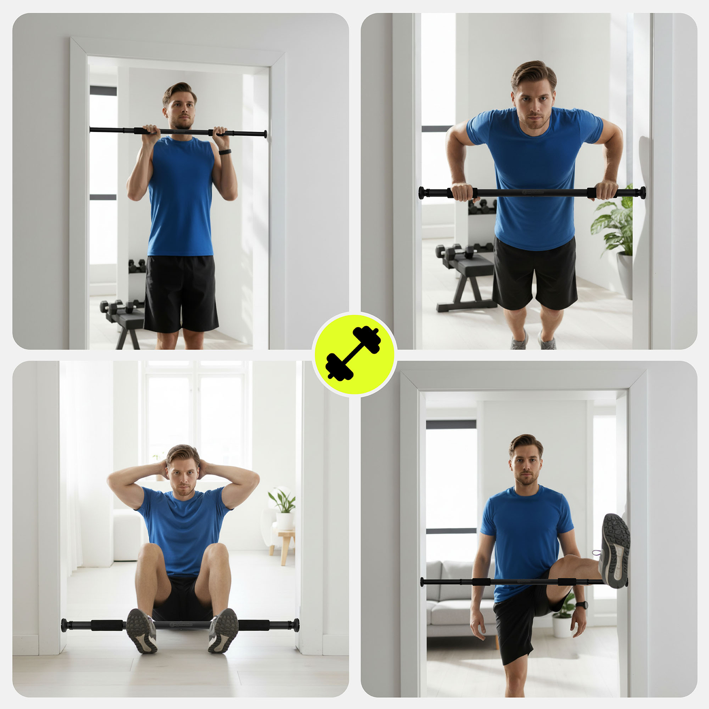 Ρυθμιζόμενη μπάρα HyperMotion 80-130 cm, 150 kg, μαύρη