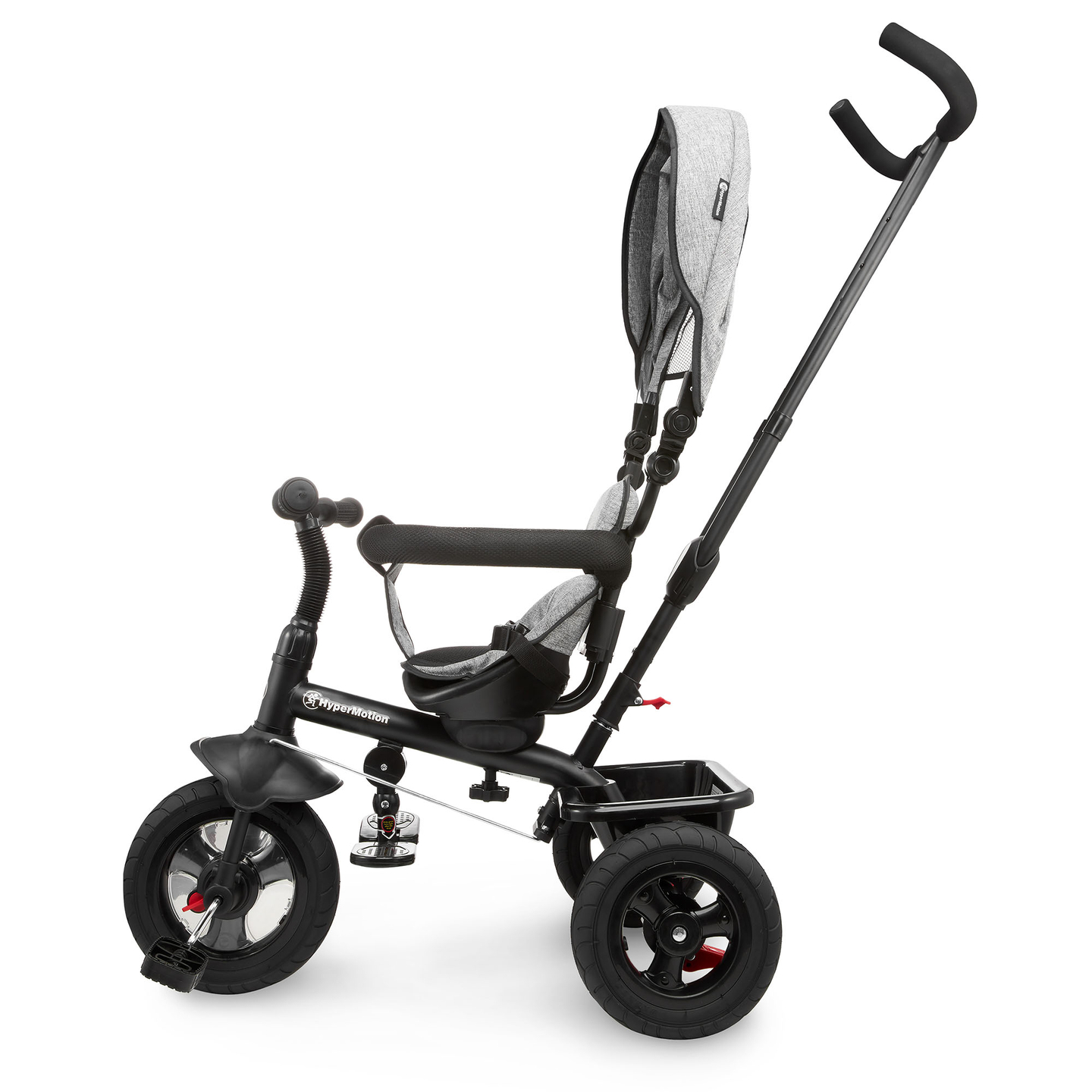 Τρίκυκλο για παιδιά 1-4 ετών - TOBI FREY - γκρι χρώμα - περιστρεφόμενο - τροχοί με αντλία + ωθητήρας