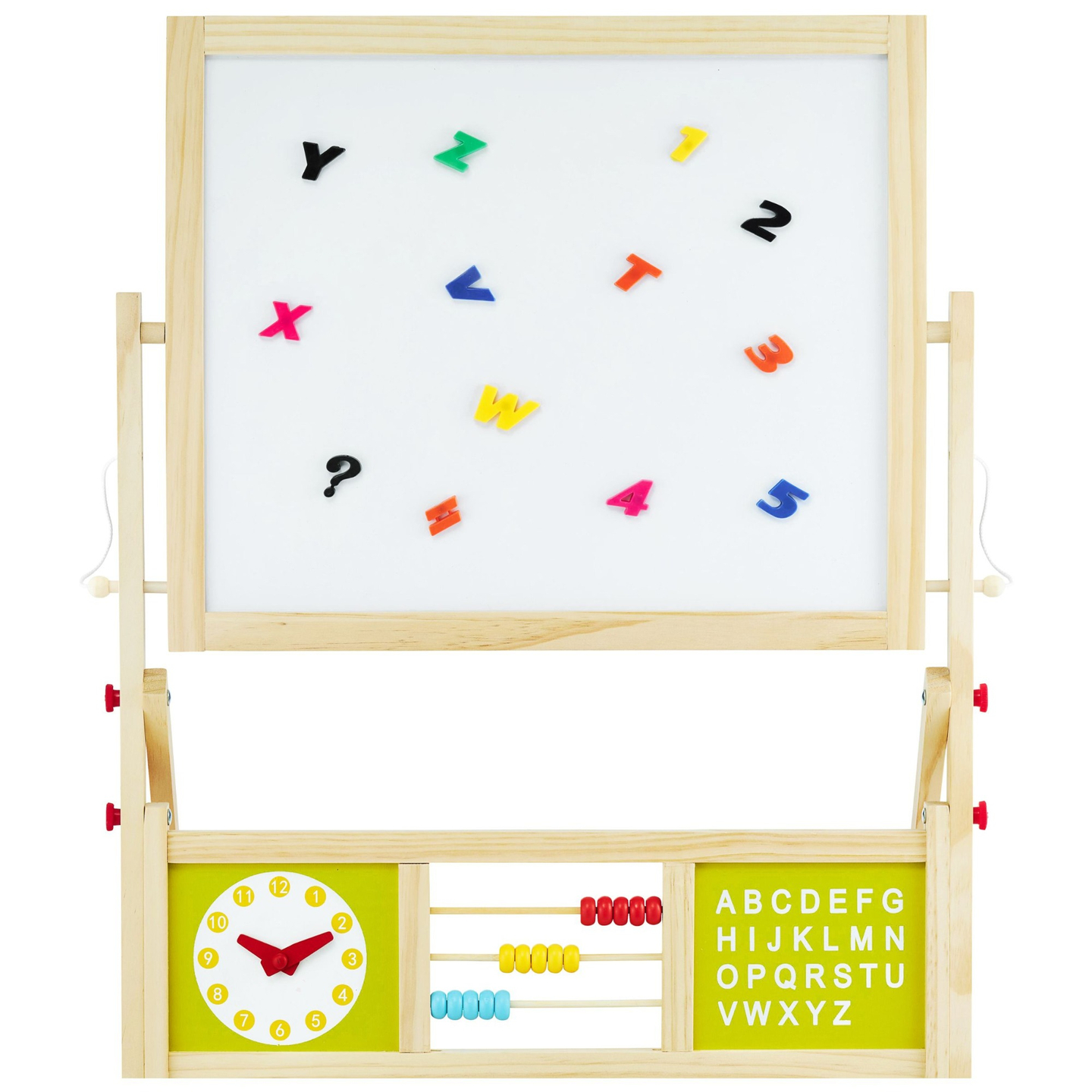 Μεγάλος εκπαιδευτικός πίνακας δύο όψεων: μαγνητικός και μαυροπίνακας - πίνακας ξηρής διαγραφής, ξύλινος