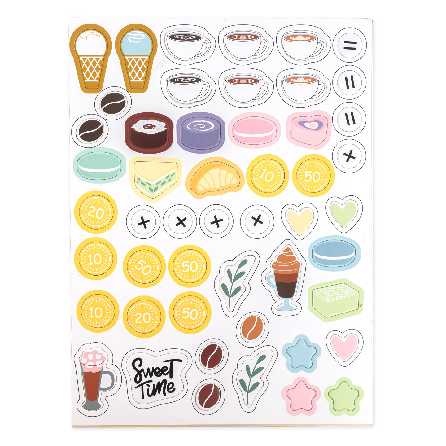 Ένα μεγάλο ξύλινο παγωτατζίδικο με μαγνητικό πίνακα, καφετιέρα και σετ παγωτού και γλυκών - πάνω από 70 κομμάτια!