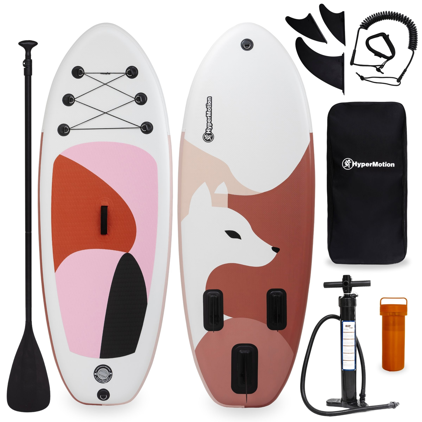 Φουσκωτό SUP για παιδιά Stand Up Paddle 215cm με κουπί - HyperMotion WAVE BOOST PINK 215