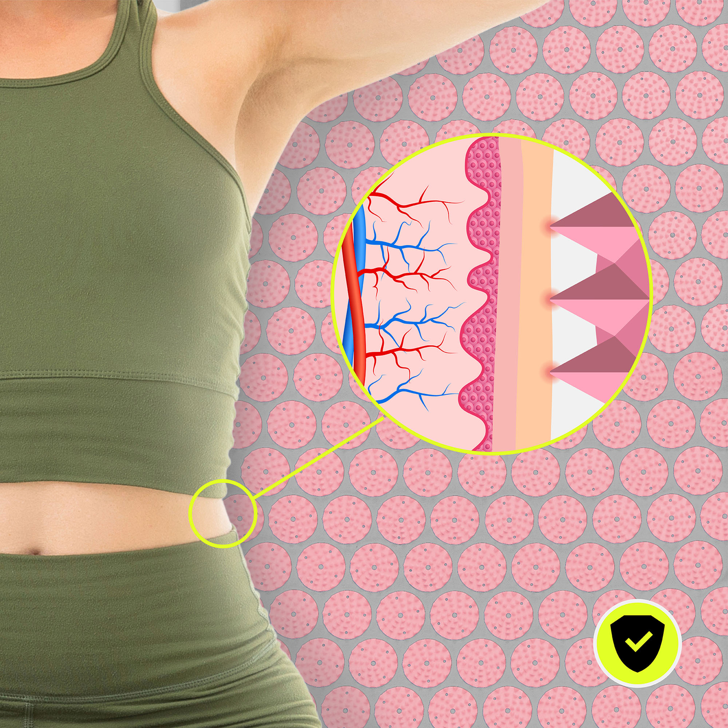 Στρώμα πιεσοθεραπείας από λινό ECO με ίνες καρύδας και μαξιλάρι από φαγόπυρο – HyperMotion 68 cm σε γκρι και ροζ χρώμα