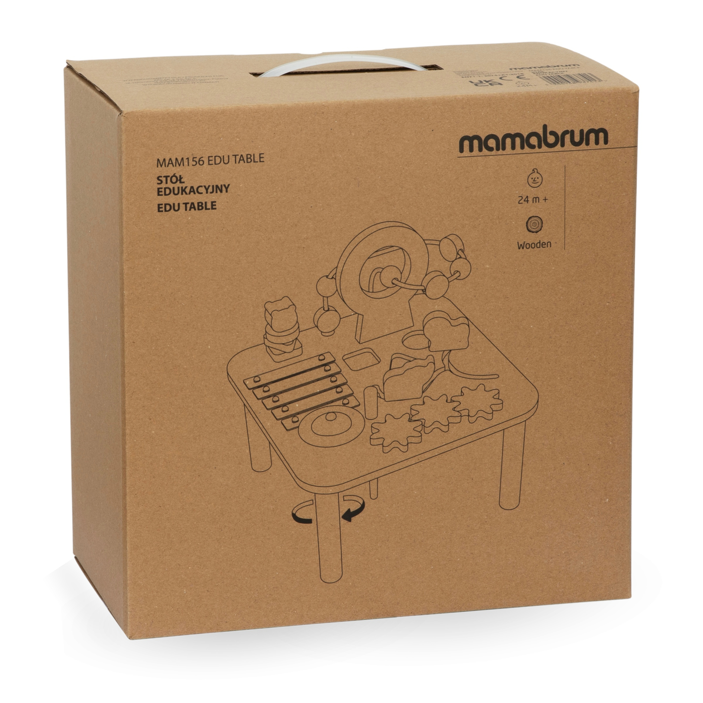 Ξύλινο εκπαιδευτικό μουσικό τραπέζι 7 σε 1 με κύμβαλα και γκονγκ - άγρια ζούγκλα