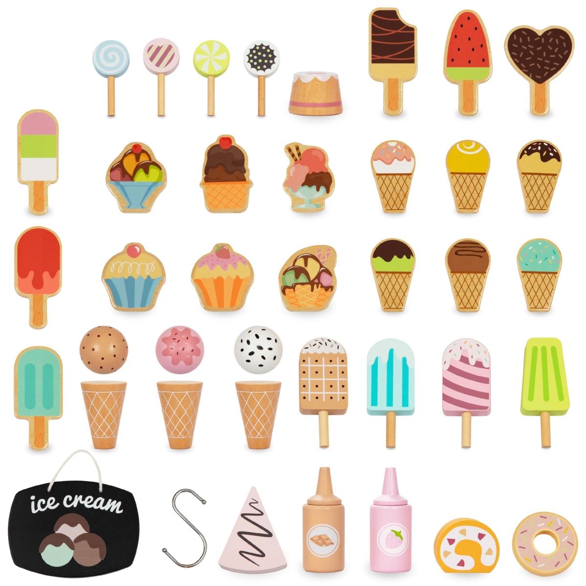 Ξύλινο παγωτατζίδικο με ρόδες - καροτσάκι παγωτού