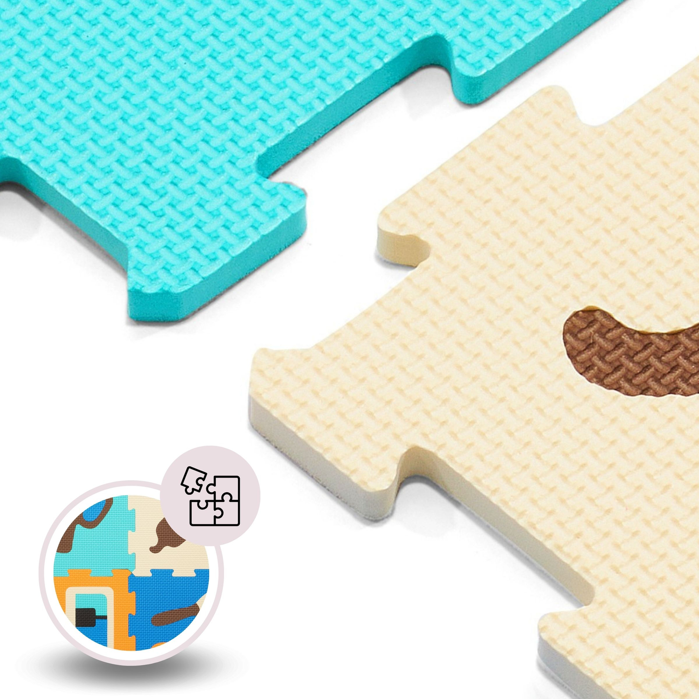 Εκπαιδευτικό στρώμα παζλ από αφρό 90 x 90 x 1cm - αφρός EVA - σχέδιο: όργανα