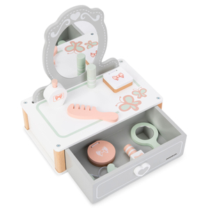 Ξύλινο παιδικό κομοδίνο με αξεσουάρ