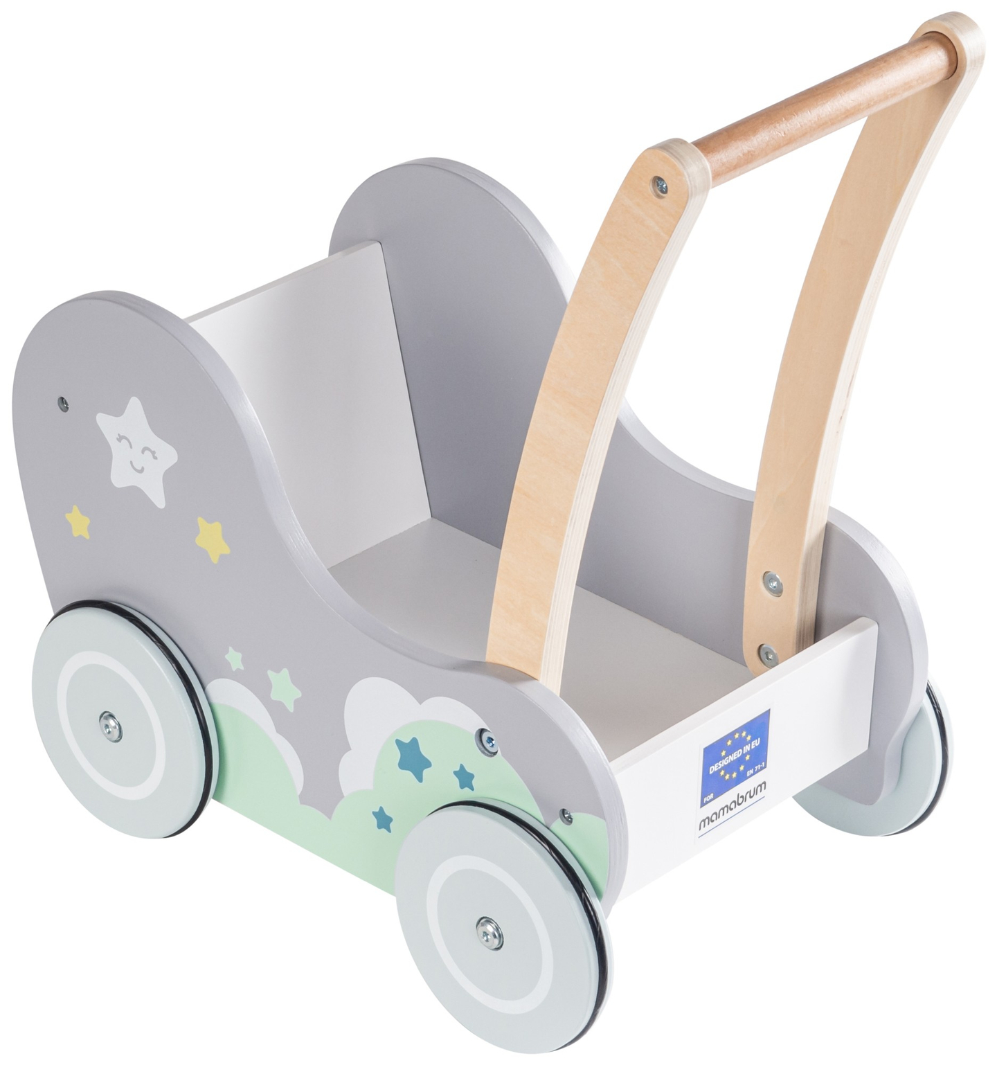 ξύλινο καροτσάκι-περπατητήρι