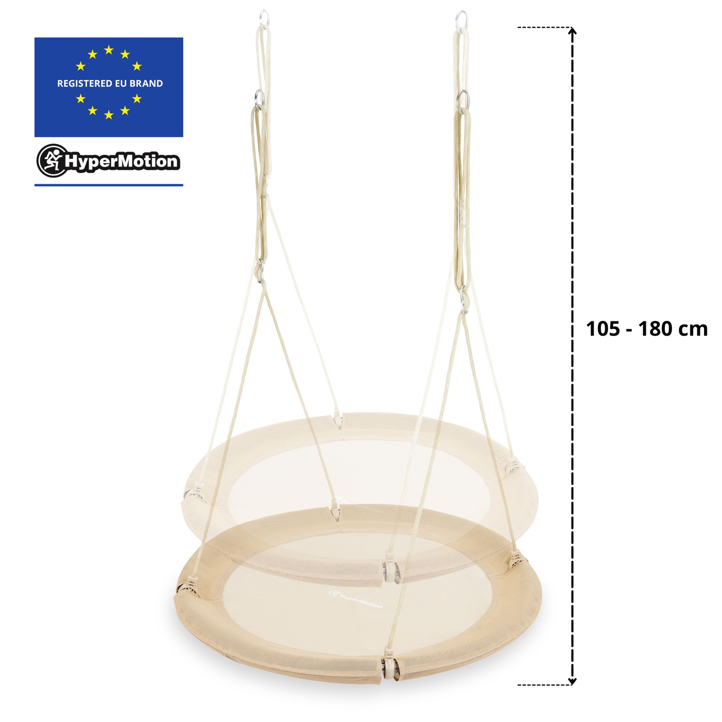 Κούνια φωλιά πελαργού HyperMotion - διάμετρος 100 cm, μπεζ χρώμα boho