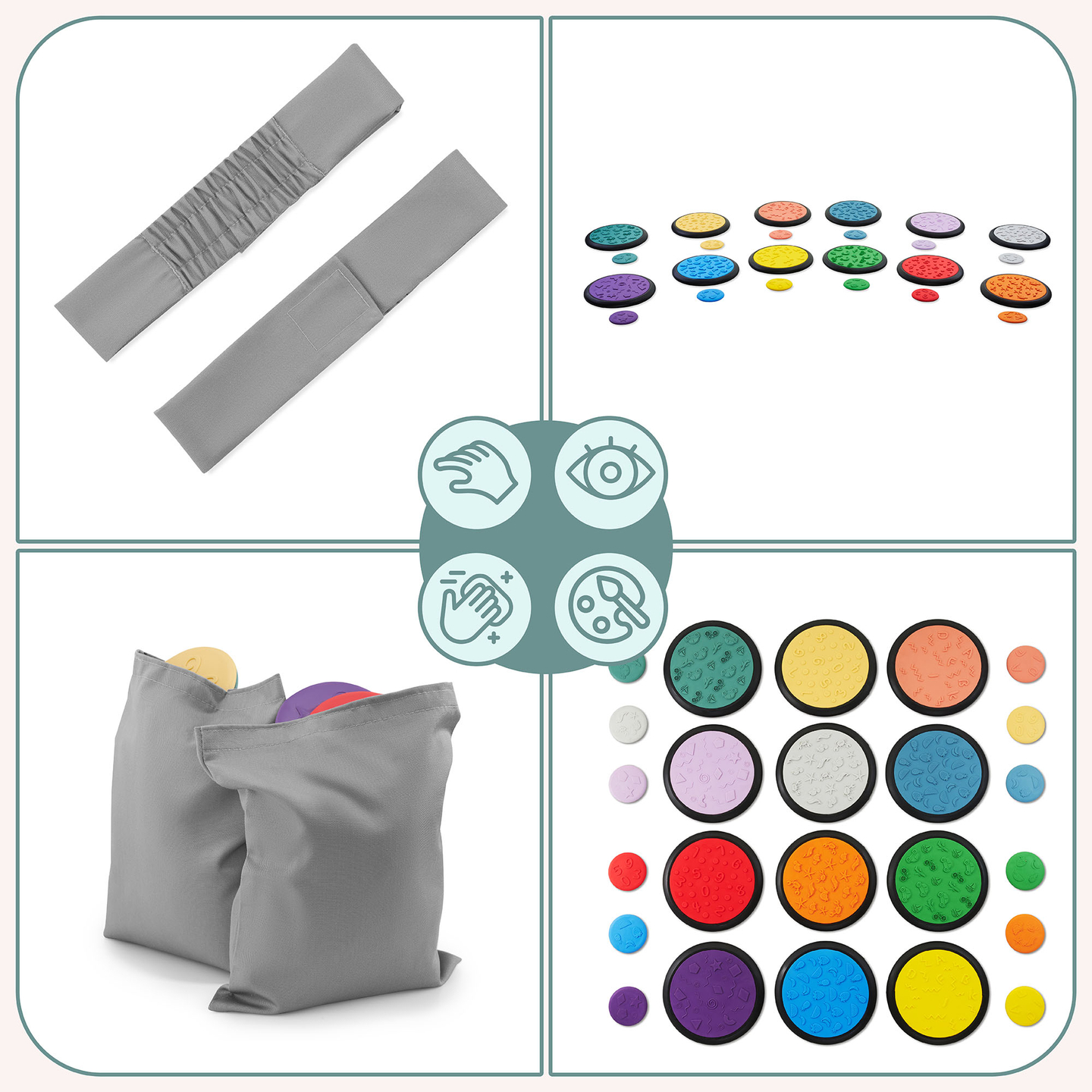 Πολύχρωμοι αισθητηριακοί δίσκοι για παιδιά - 24 τεμάχια