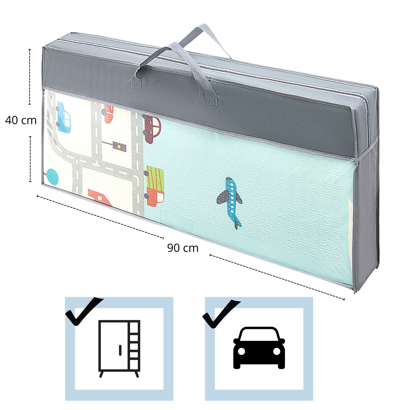 Στρώμα αφρού διπλής όψης XXL - αναδιπλούμενο 1 CM (βουνό και δρόμος)
