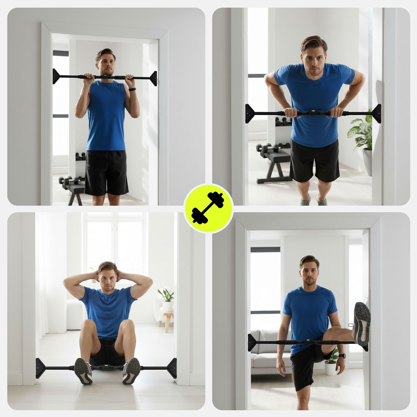 Ρυθμιζόμενη μπάρα HyperMotion 70–100 cm, 200 kg, μαύρη