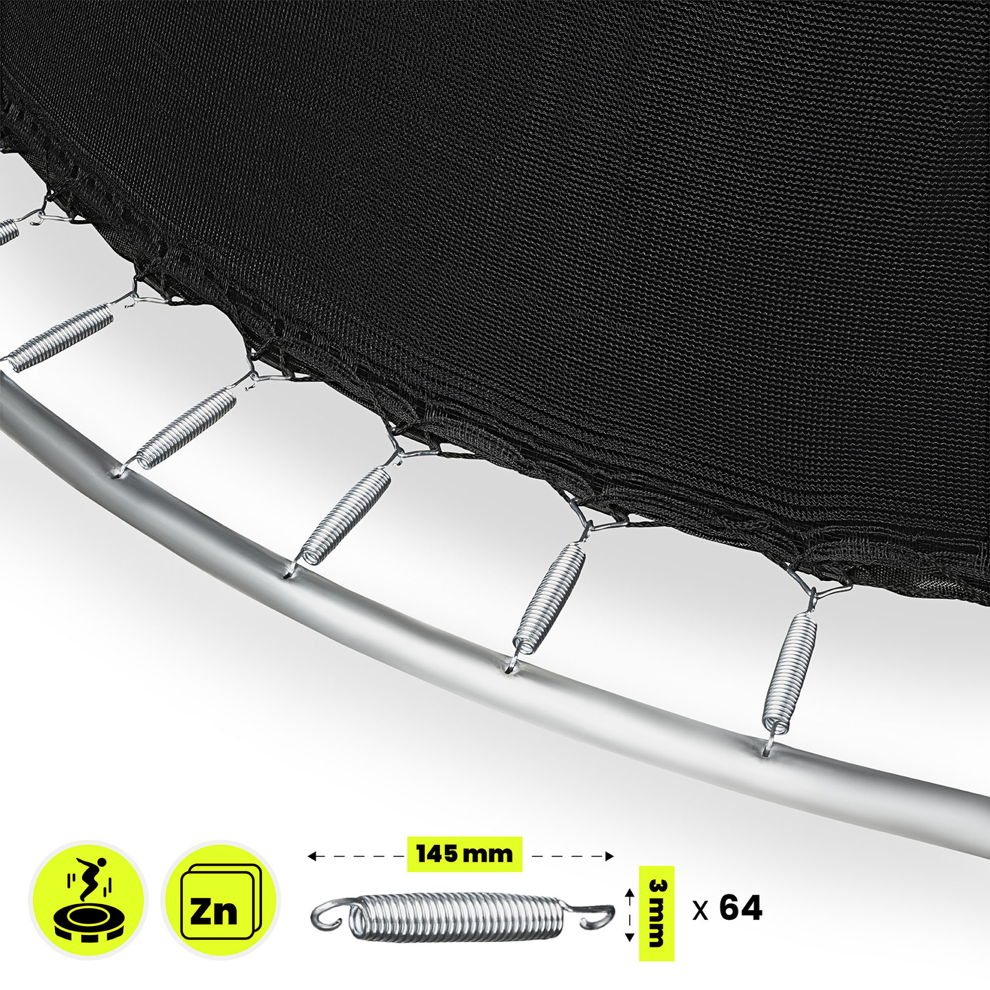 XXL τραμπολίνο κήπου για παιδιά HyperMotion - 366 cm 12FT - με σκάλα και εσωτερικό δίχτυ - για σπίτι και κήπο - 150 kg max