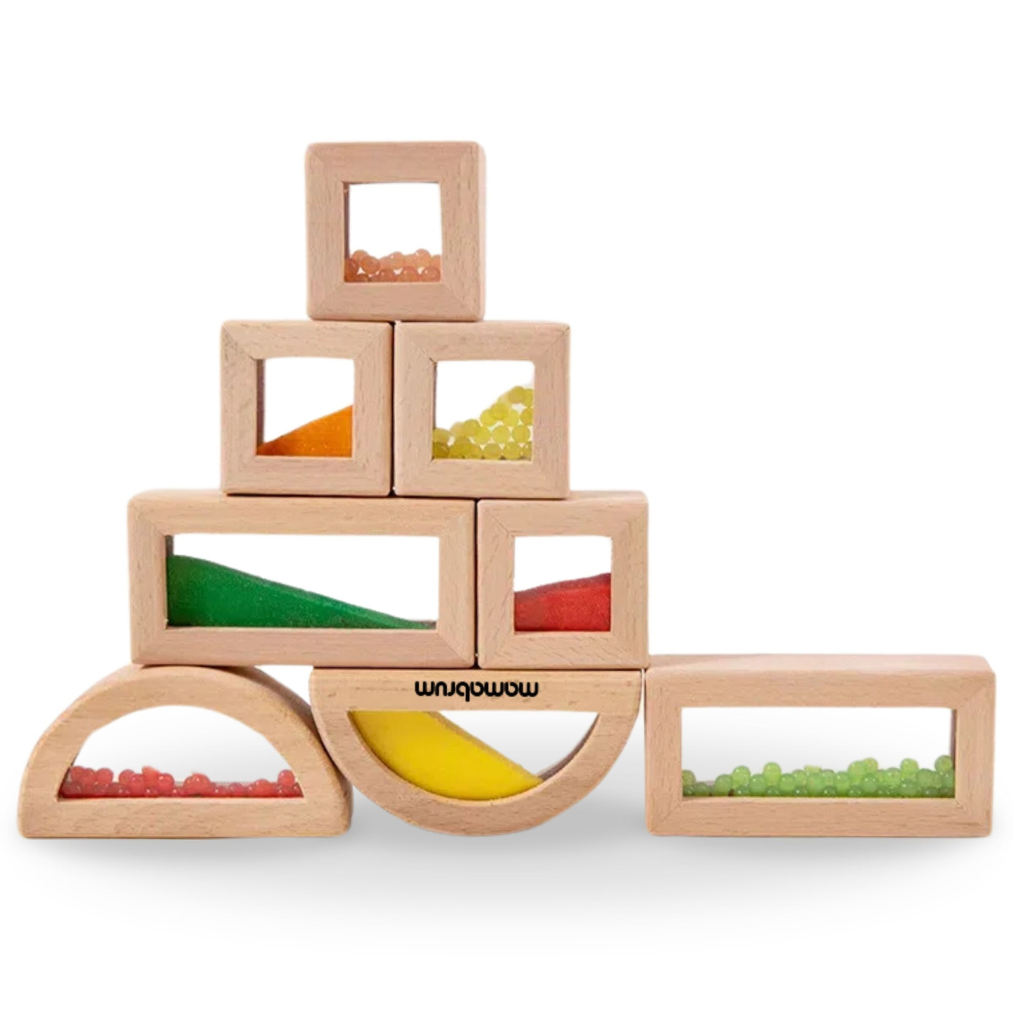 Σετ από ξύλινα αισθητήρια τουβλάκια με διαφορετικές γεμίσεις - 15 τεμάχια