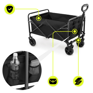 HyperMotion πτυσσόμενο αναπηρικό αμαξίδιο παραλίας - μαύρο, 80 kg