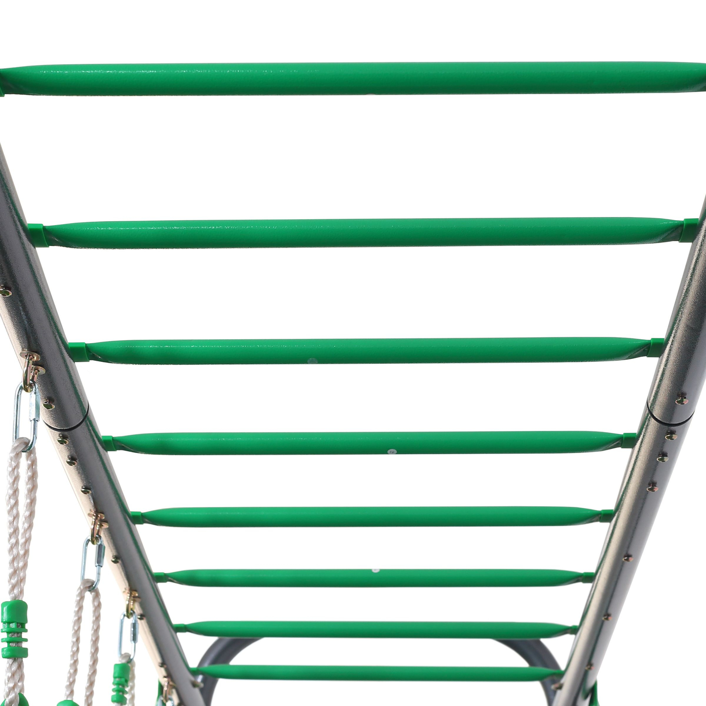 Χαλύβδινη κούνια κήπου XXL - 2 καθίσματα, σκάλα, τραπέζιο γυμναστικής