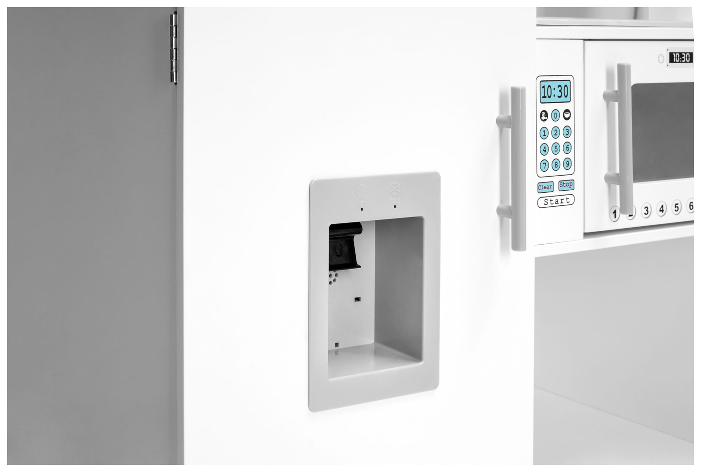 Γωνιακή ξύλινη κουζίνα XXXL με ψυγείο, φούρνο, πλυντήριο ρούχων, ποδιά και αξεσουάρ