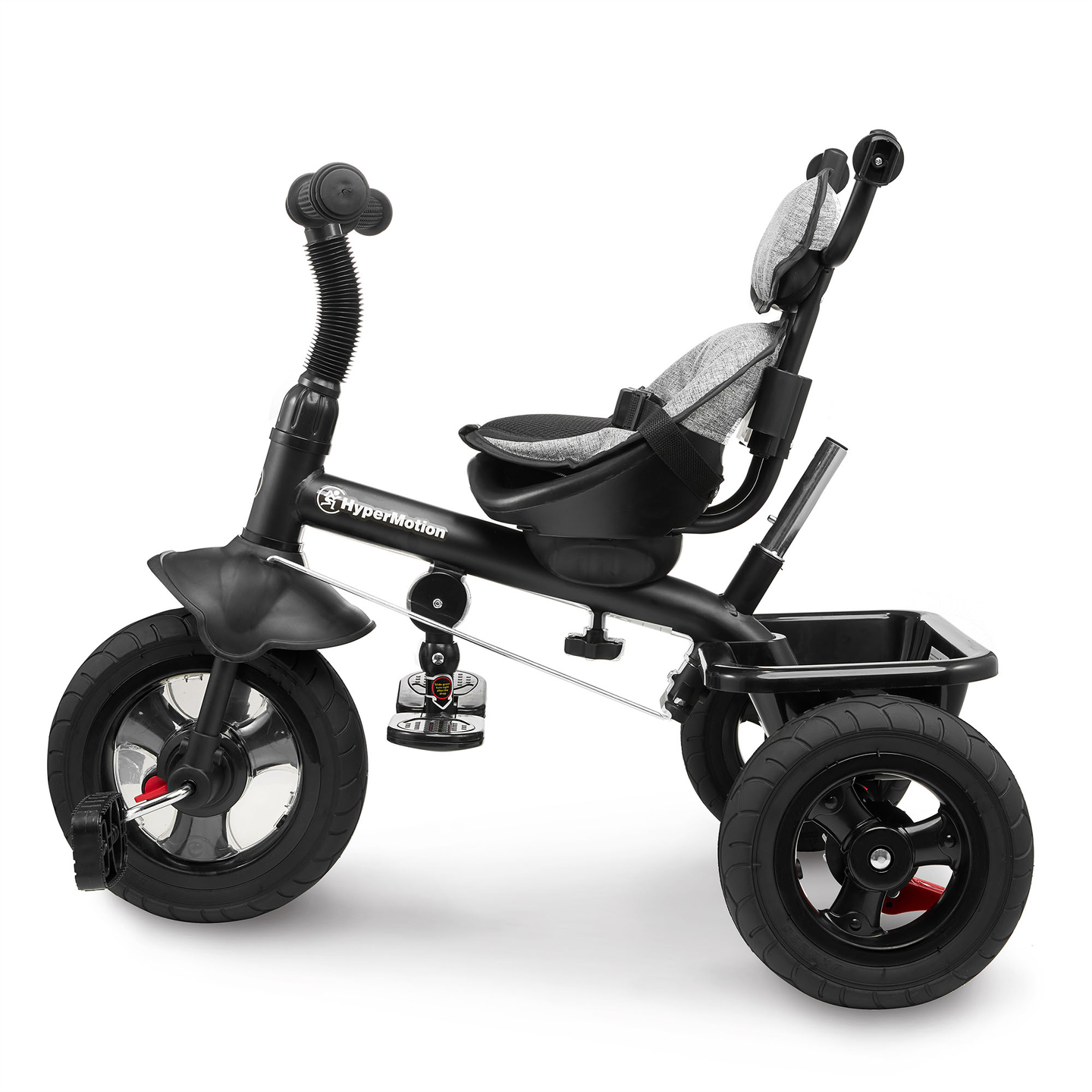 Τρίκυκλο για παιδιά 1-4 ετών - TOBI FREY - γκρι χρώμα - περιστρεφόμενο - τροχοί με αντλία + ωθητήρας