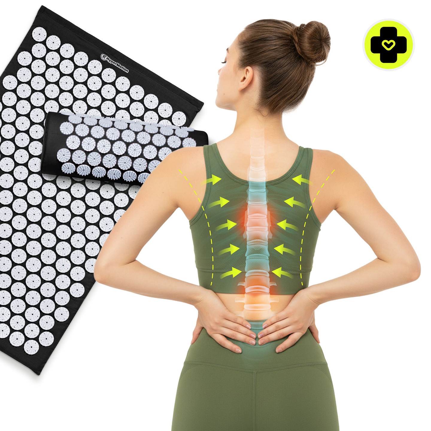 Στρώμα πιεσοθεραπείας με μαξιλάρι και κάλυμμα - 72 cm HyperMotion ασπρόμαυρο