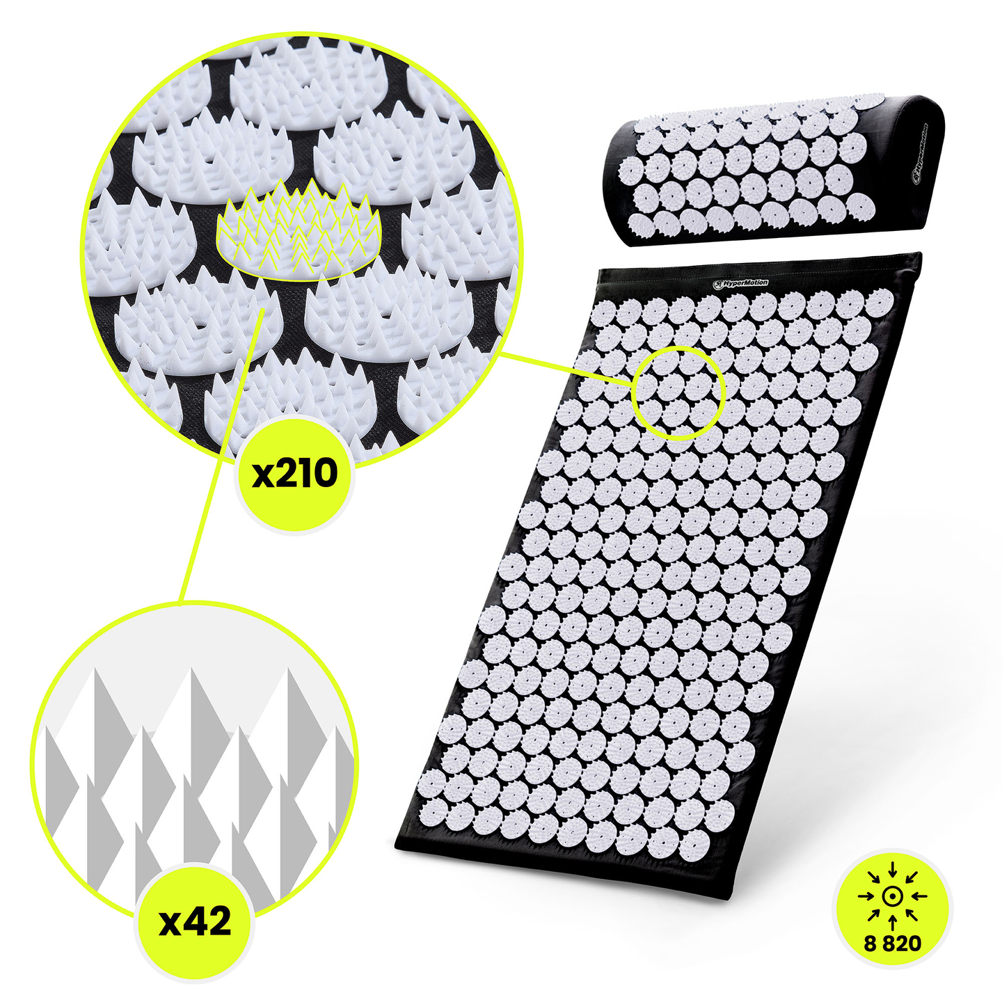 Στρώμα πιεσοθεραπείας με μαξιλάρι και κάλυμμα - 72 cm HyperMotion ασπρόμαυρο