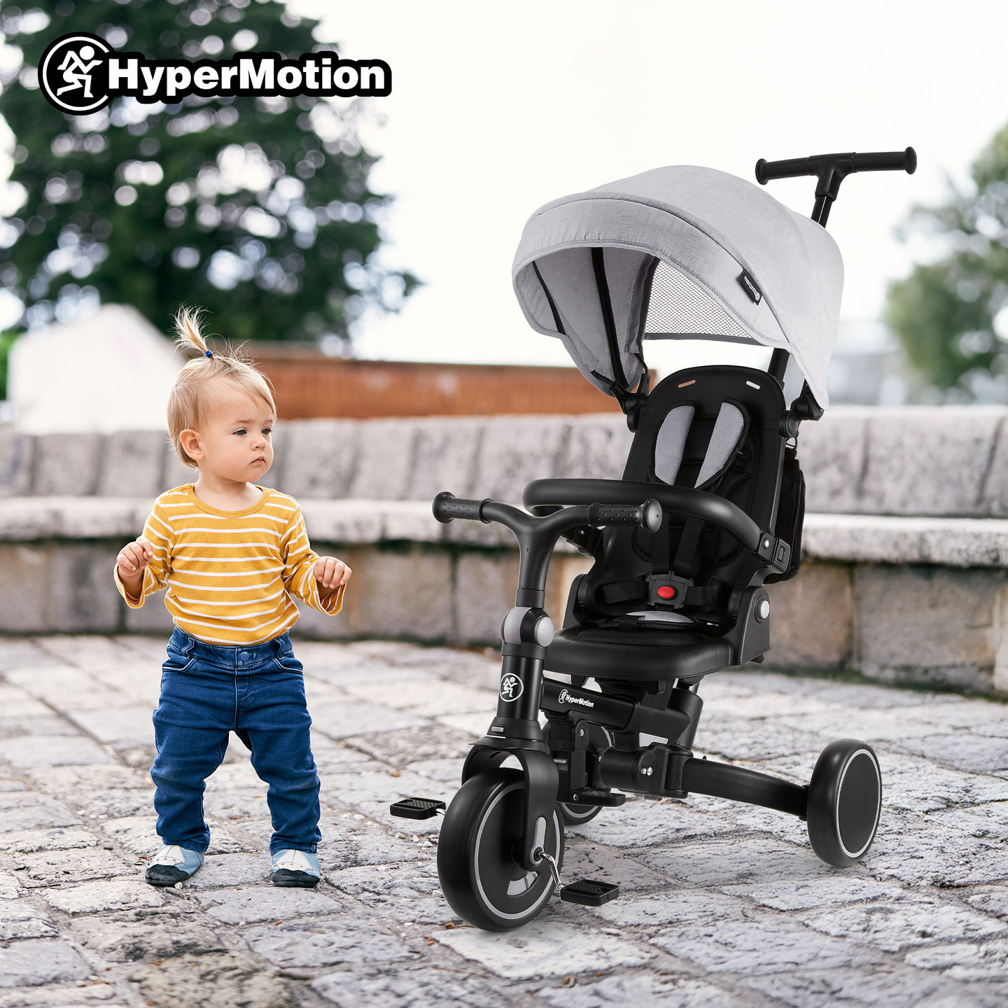 Πολυλειτουργικό τρίκυκλο 8 σε 1 TOBI FOREST - γκρι