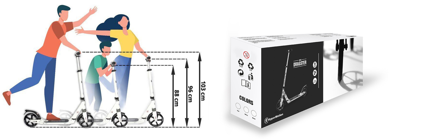 HyperMotion DRAGSTER σκούτερ πόλης Μαύρο