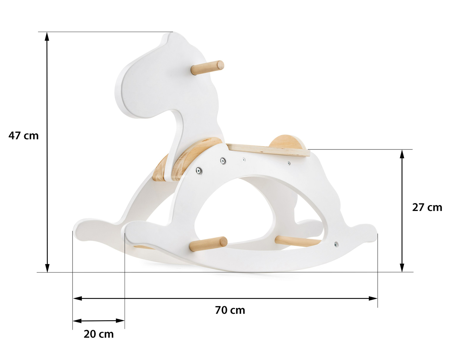 Ξύλινο κουνιστό άλογο - λευκό - από 12 μηνών.