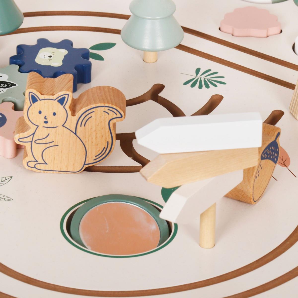 Εκπαιδευτικό ξύλινο τραπέζι 10in1 με ζώα και τρένο