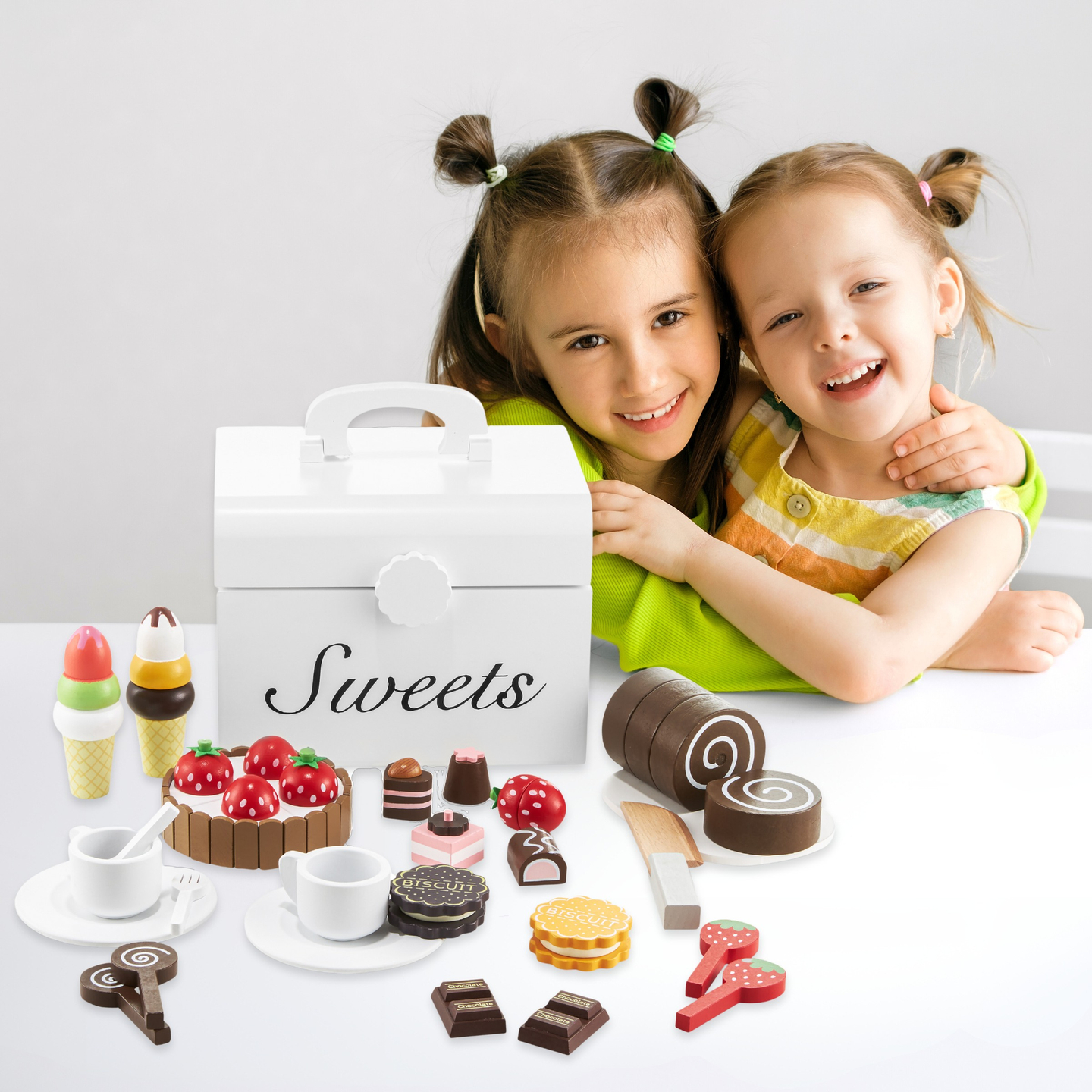 Ξύλινο κουτί κοπής καραμέλας, γλυκό κατάστημα