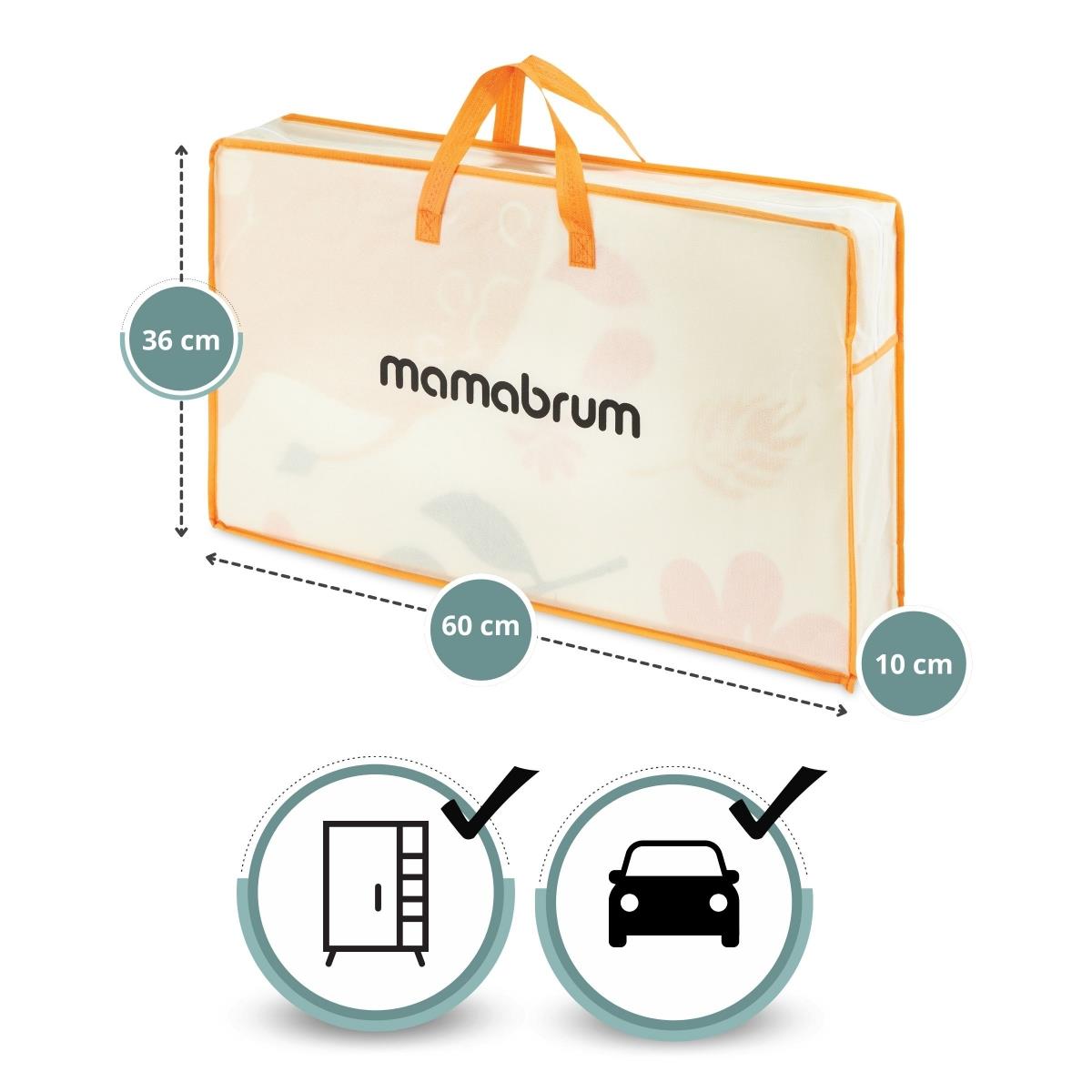 Αναδιπλούμενο στρώμα αφρού διπλής όψης 180 x 120 x 1cm - Exotic Elephants/Delicate Grey