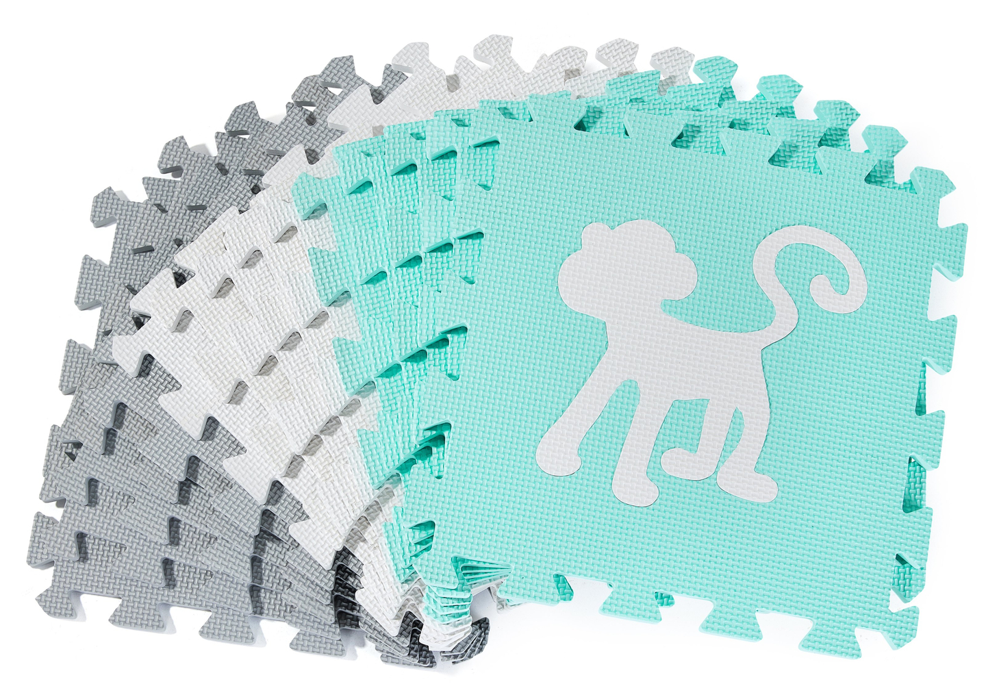 Αφρώδες χαλί XL 150 x 150 x 1cm με μπορντούρα - αφρός EVA - μέντα