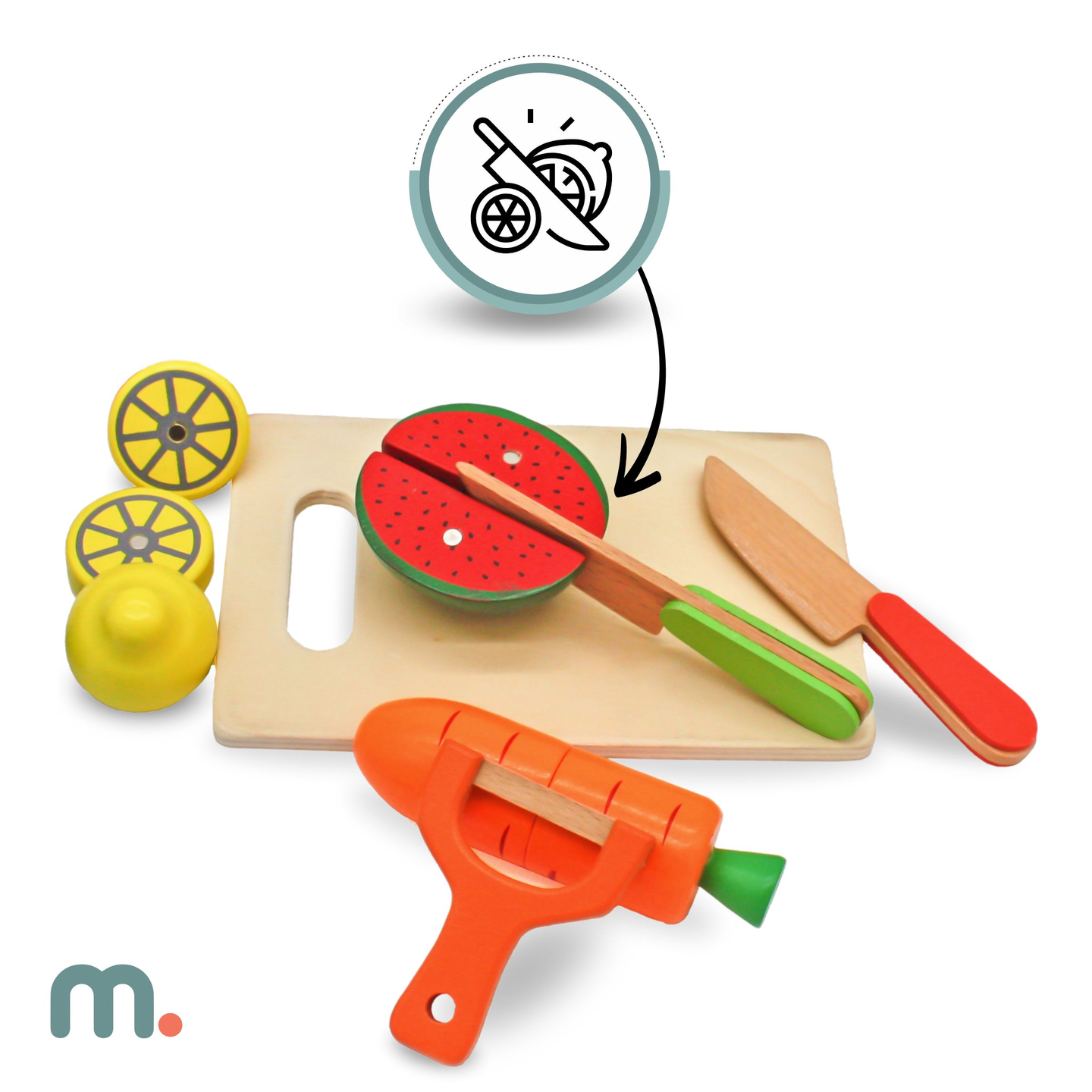 Ξύλινα φρούτα και λαχανικά για κοπή