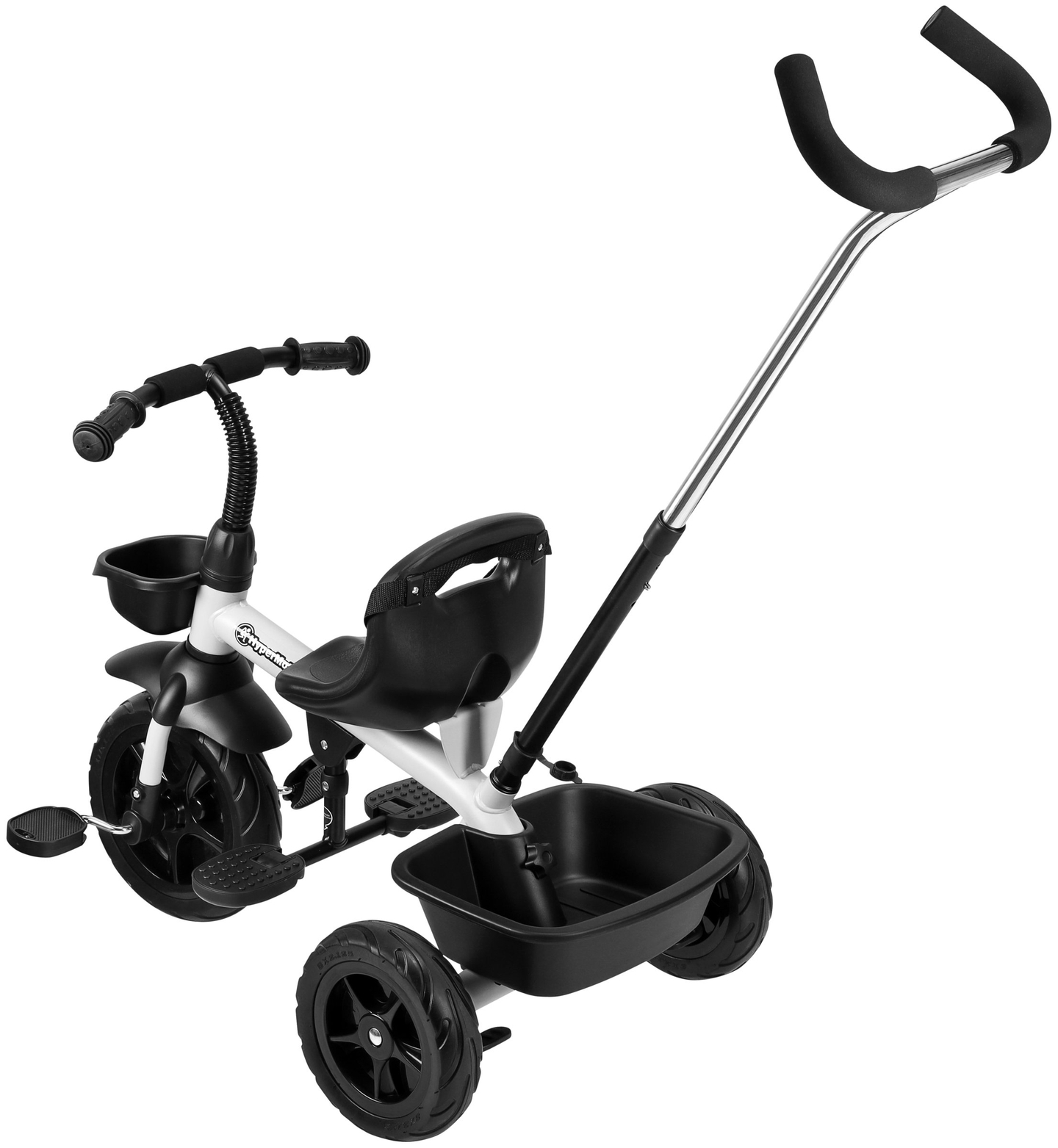 HyperMotion TOBI VECTOR τρίκυκλο - παντοτινά φουσκωτοί τροχοί + μπάρα ώθησης. Χρώμα: ανοιχτό γκρι.