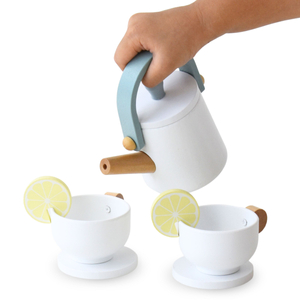 Μεγάλο ξύλινο σετ τσαγιού με δίσκο - 17 αντικείμενα