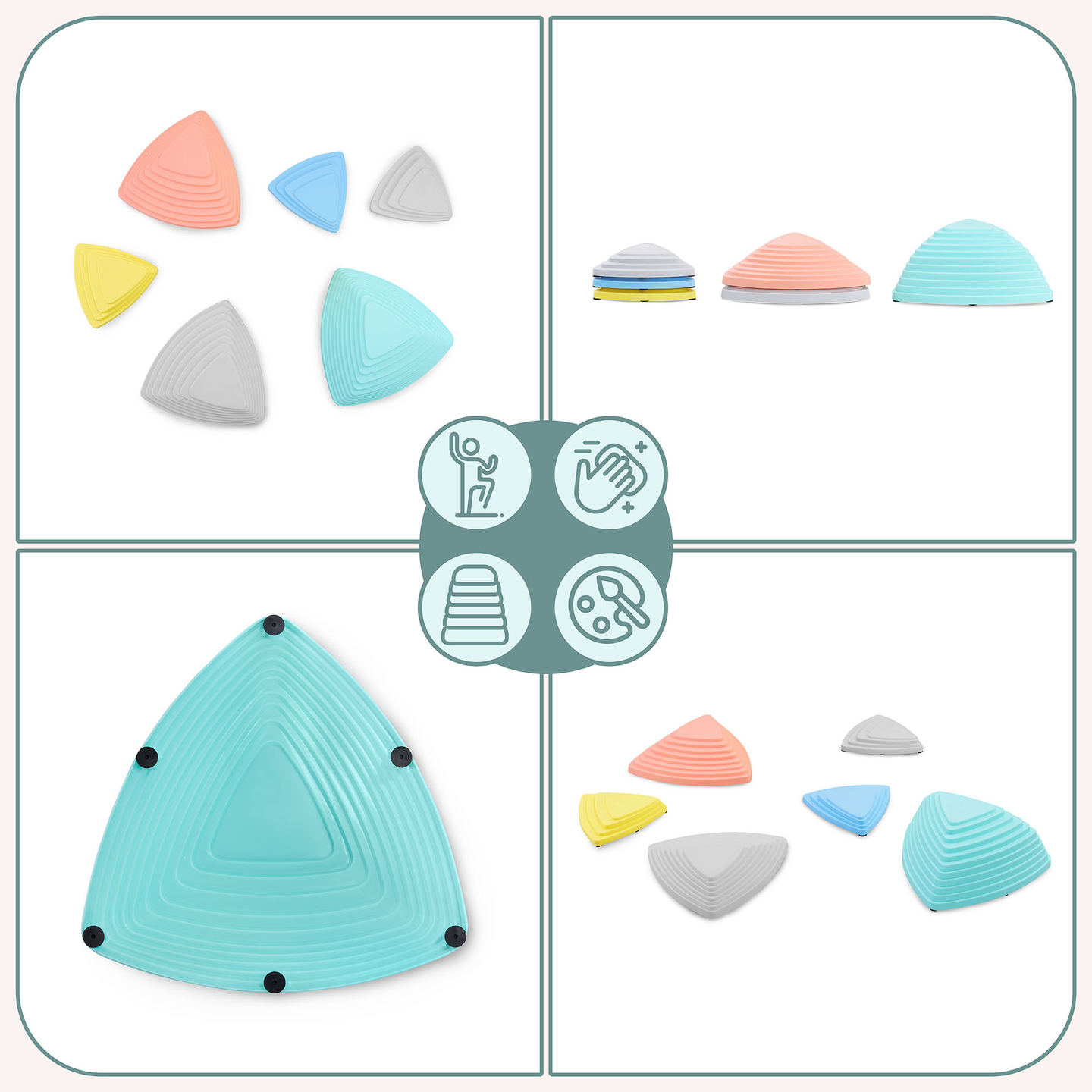 Πολύχρωμες πέτρες εξισορρόπησης - 6 τεμάχια