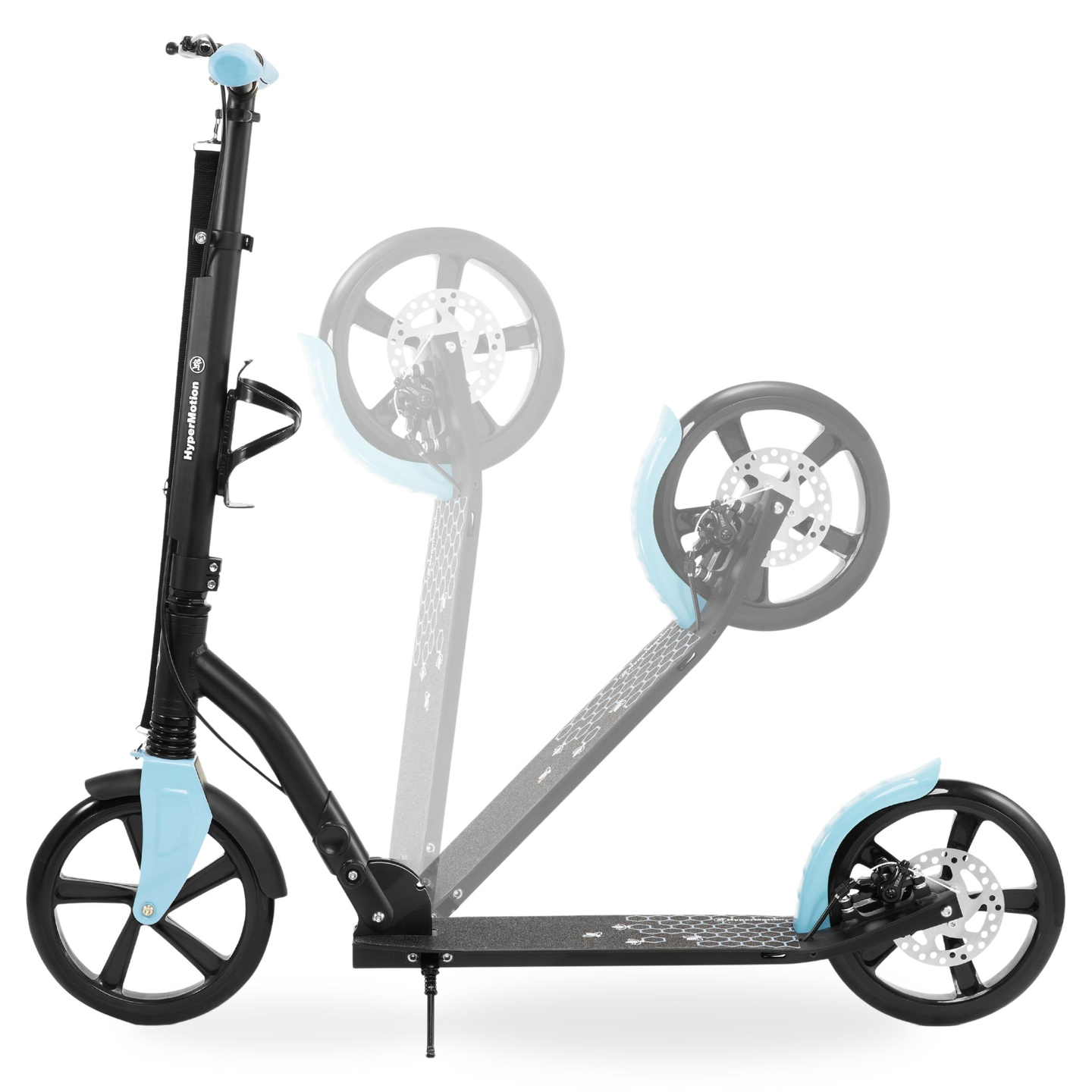 Δίτροχο σκούτερ πόλης HONEYBEE Blue HyperMotion 100kg - πλήρες αλουμίνιο, μεγάλοι τροχοί 250mm