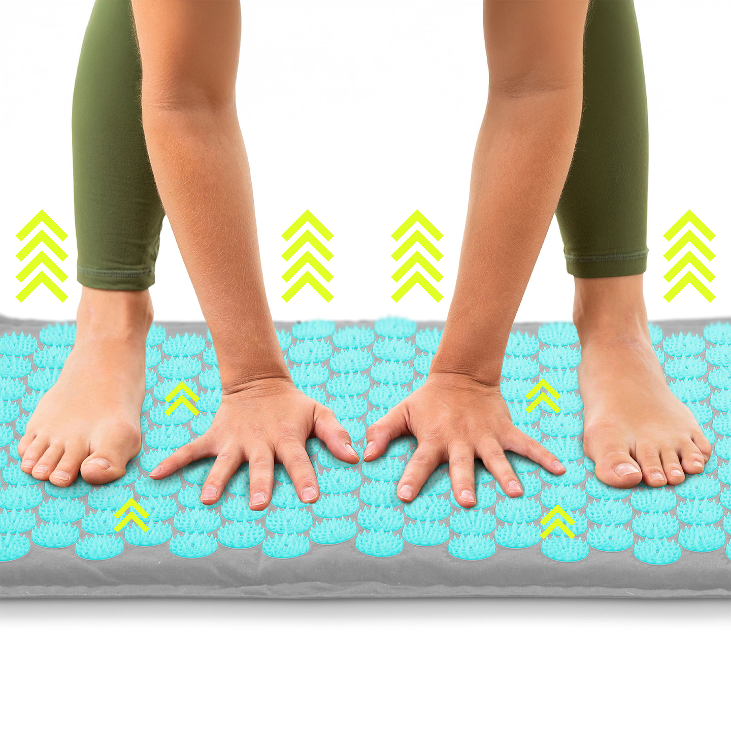 Στρώμα πιεσοθεραπείας από λινό ECO με ίνες καρύδας και μαξιλάρι από φαγόπυρο – HyperMotion 68 cm γκρι-μέντα