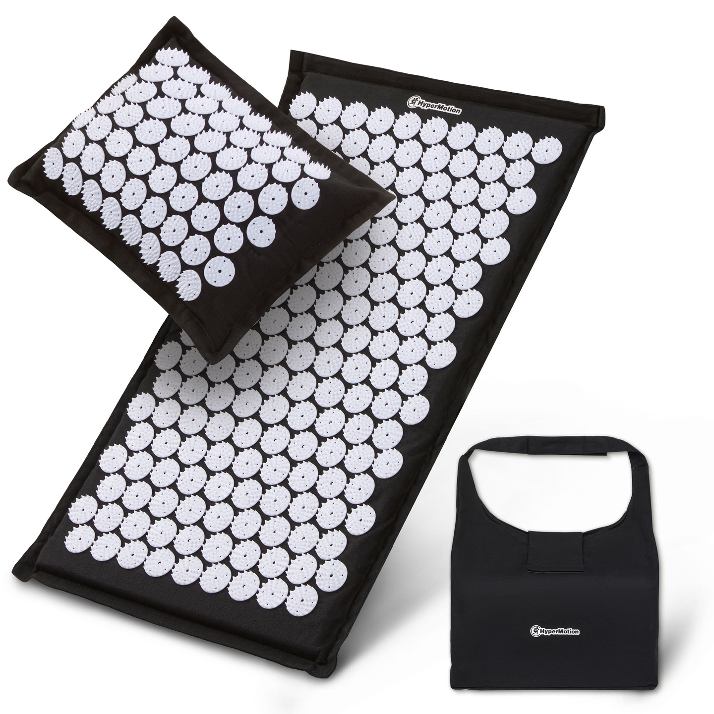 Στρώμα πιεσοθεραπείας από λινό ECO με ίνες καρύδας και μαξιλάρι από φαγόπυρο – HyperMotion 68 cm, ασπρόμαυρο