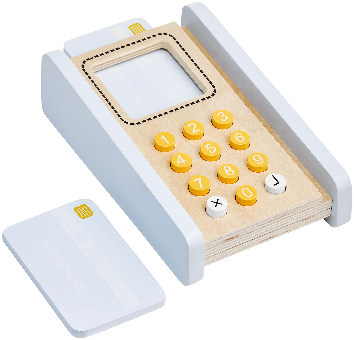 Κατάστημα λαχανικών - ξύλινος πάγκος με κιβώτια, ταμειακή μηχανή και τερματικό