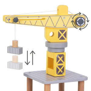 Κινητός γερανός λιμανιού με μαγνητικό βαρούλκο και αξεσουάρ - ξύλινο σετ