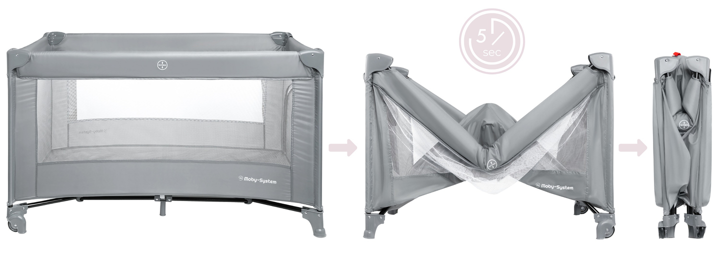 Κούνια ταξιδιού Happy Traveller BASIC - γκρι